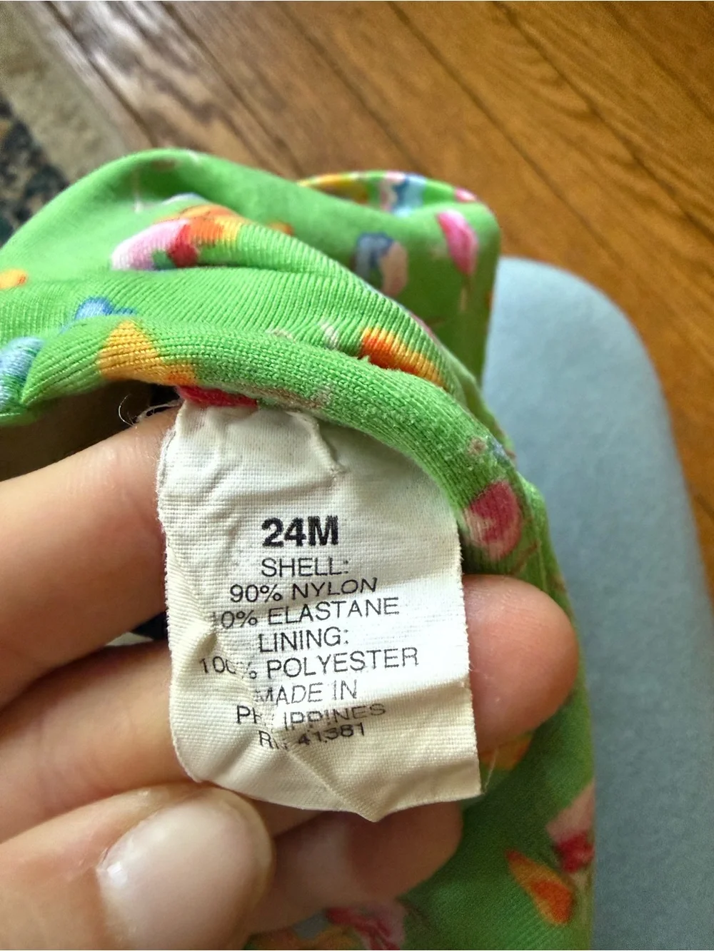 Ralph Lauren Green Floral Ruffle One-Piece Swimsuit - Size 24 Months